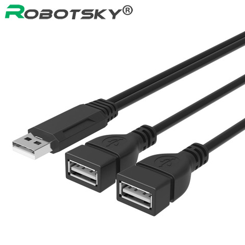 Adaptateur de puissance USB 2.0 Double mâle vers 2 femelles, adaptateur de câble en Y, convertisseur USB 2.0 mâle vers 2 USB Double femelle ► Photo 1/6