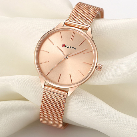 CURREN-montre de luxe pour femmes, montre-bracelet en acier Rose or, nouvelle collection ► Photo 1/5