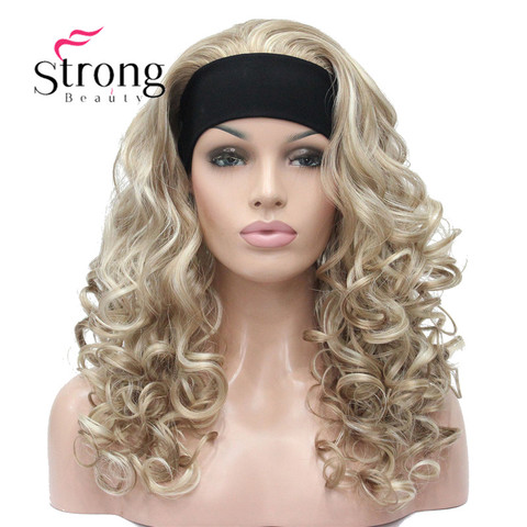 Strong beauty-perruque synthétique longue à reflets blonds bouclés, bandeau chaud Ok ► Photo 1/6