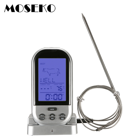 MOSEKO – thermomètre numérique sans fil pour BBQ, outil de cuisine avec alarme et minuterie pour griller la viande ► Photo 1/6