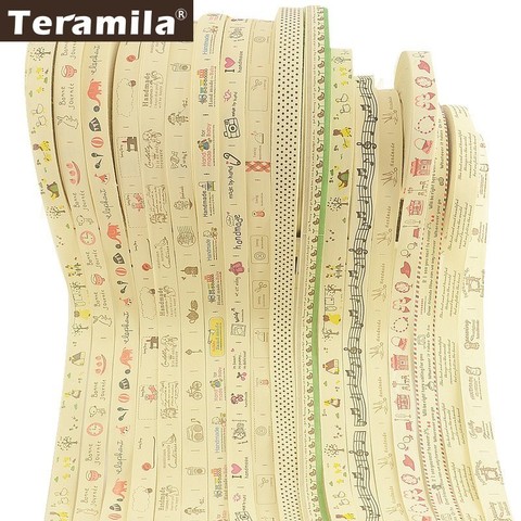 Teramila – rubans d'étiquettes en coton pour vêtements faits main, bricolage, couture artisanale, accessoires pour vêtements d'enfants, largeur 2cm/2.5cm, 2 m/Lot ► Photo 1/6