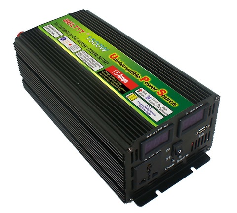 Onduleur 1500W cc 12v vers ac 220v, avec chargeur de batterie intégré, modèle Taiwan, livraison gratuite ► Photo 1/6