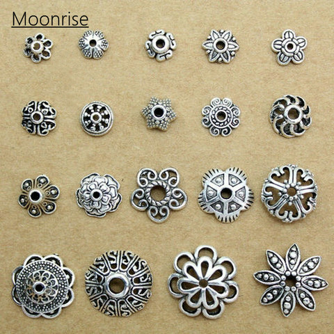 30 pièces argent antique Plaqué perle fleur Caps En Métal Entretoises pour La Fabrication de Bijoux accessoires de bracelet Conclusions bricolage HK104 ► Photo 1/2