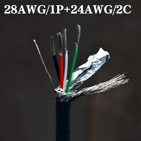 Câble ul2725 de 10 mètres pour connecteur USB 28AWG/1P + 24AWG/2C + terre avec fil blindé, extension de données, câble de chargement ► Photo 1/1