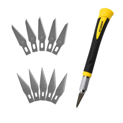 Ensemble d'outils de Scalpel, couteaux d'artisanat + 10 lames, couteaux de bricolage pour téléphone portable PCB bricolage réparation outils pour le bricolage ► Photo 1/3