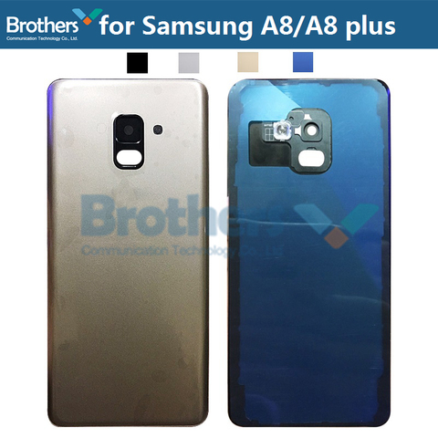 Coque de batterie pour Samsung Galaxy A8 A530 A8 Plus A730, porte de batterie avec objectif d'appareil photo, couvercle arrière en verre ► Photo 1/5