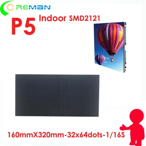 Module de panneau led d'intérieur smd2121, polychrome, 64x32, p5, p4, haute qualité, rvb, 32x64 ► Photo 1/6