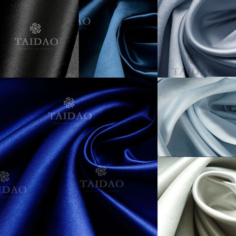 150x100cm Satin épais fil tissu rideau costume satins couleur unie bleu vêtements satin haute densité résistant à l'usure 280 g/m ► Photo 1/6