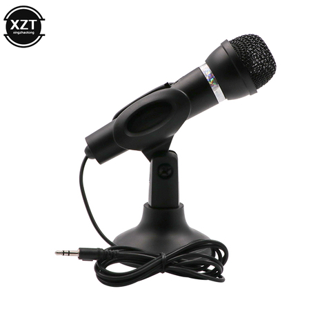 3.5mm Microphone pour ordinateur portable ordinateur de bureau filaire karaoké poche Microphone micro avec Base chant enregistrement 3.5mm aux ► Photo 1/6