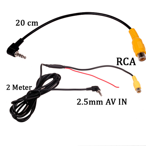 Adaptateur vidéo RCA de 2.5mm | Pour caméra de recul de voiture, enregistreur universel et de navigation, câble uniquement ► Photo 1/3