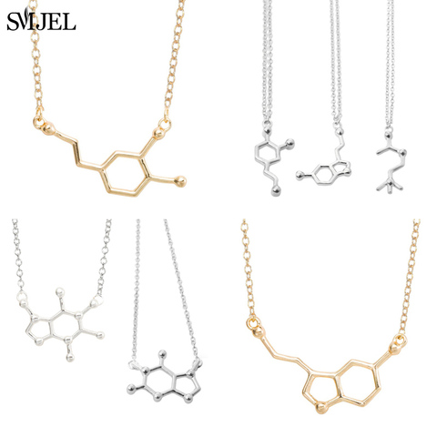 SMJEL Dopamine molécule colliers formule chimique collier mode femmes sérotonine Structure formule pendentif Graduation cadeaux ► Photo 1/6