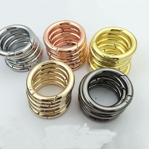 Lot de 5 porte-clés en or Rose/Bronze, taille 25mm 28mm, avec boucle à ressort (ne se décolore jamais), anneau fendu, pour sac ► Photo 1/6