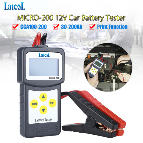 Lancol Micro 200 testeur de batterie de voiture, outil de diagnostic professionnel, analyseur de véhicule, testeur du système de batterie 12v cca, USB pour impression ► Photo 1/6
