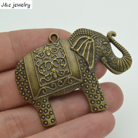 3 pièces 37*49mm en alliage de Zinc antique bronze éléphant breloques à assembler soi-même pendentifs D9140 ► Photo 1/2