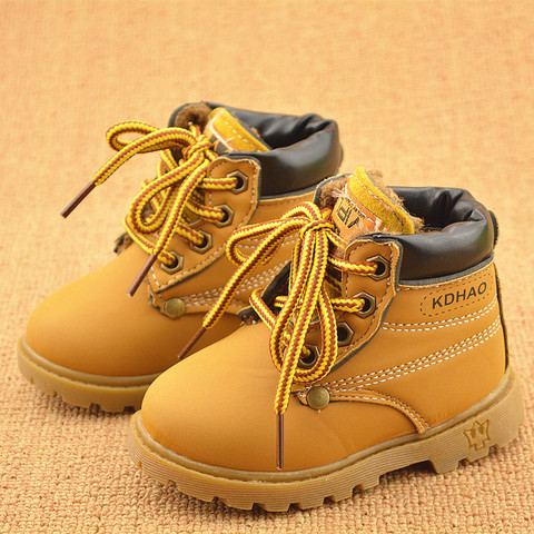 Automne hiver bébé bottes enfant en bas âge Martin bottes enfants chaussures garçons filles neige bottes filles garçons en peluche mode bottes chaussures taille 21-30 ► Photo 1/6