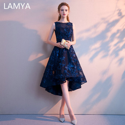 LAMYA – robe de bal Simple, personnalisée, haute et basse, élégante, courte devant et longue derrière, robes de soirée, 2022 ► Photo 1/6