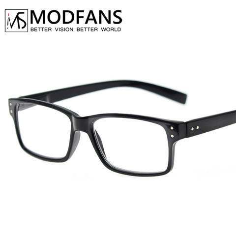 Lunettes de lecture hommes femmes Rectangle cadre clair lentille noir lunettes presbyte ultraléger dioptrie mâle vue 1.0 1.25 1.75 2.0 ► Photo 1/6