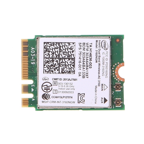 Intel double bande sans fil 802.11 ca 3160 NGW NGFF Bluetooth 4.0 Wifi carte WLAN ► Photo 1/6