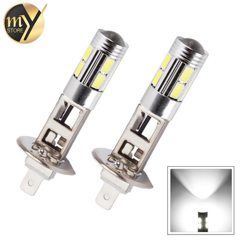 2 pcs H1 Led Ampoules Super Bright Blanc Haute Puissance 10 SMD 5630 Auto LED H1 Voiture Lumière Brouillard Signal allumer La Lumière Conduite Lampe 12 v ► Photo 1/6