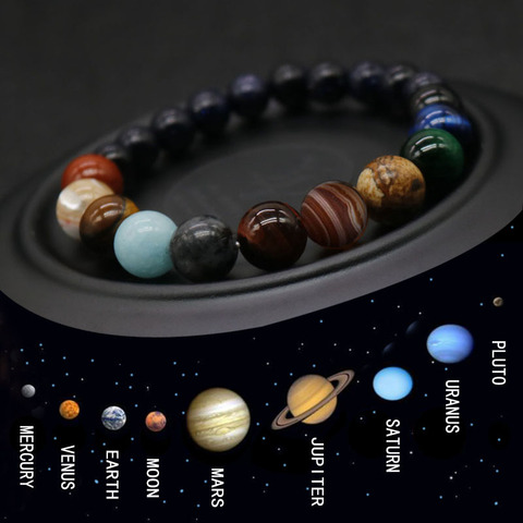 2022 huit planètes perle Bracelet hommes pierre naturelle univers Yoga Chakra système solaire Bracelet pour hommes bijoux livraison directe MY3 ► Photo 1/6