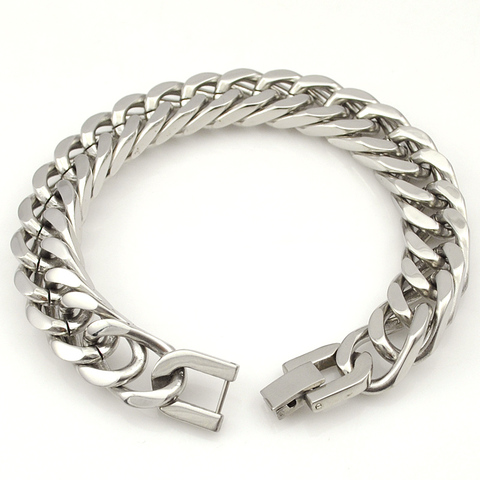 CHIMDOU – Bracelet en acier inoxydable pour hommes, couleur argent/or noir, accessoire masculin, bijoux de fête Hip Hop Rock ► Photo 1/6