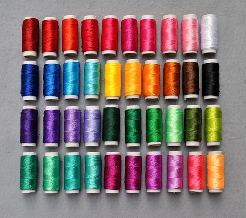 De fils de soie multicolores, pour broderie couture, point de croix, ligne de broderie, faits à la main, 8g/lot de 40 pièces ► Photo 1/1