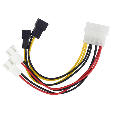 IDE Molex-ventilateur de refroidissement 4 broches vers boîtier TX3, adaptateur d'alimentation multiventilateur, avec réduction de vitesse, 2x5V/2x12V ► Photo 1/6