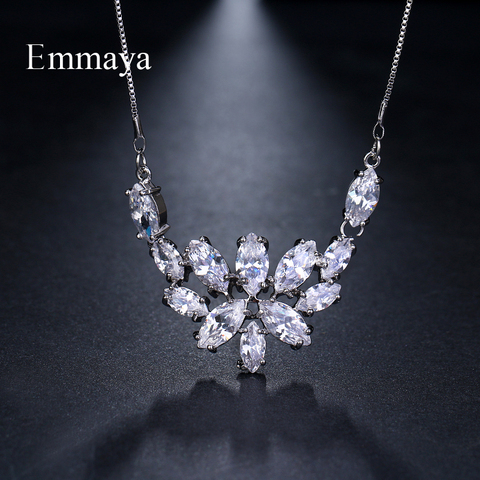 Emmaya-collier de marque en Zircon pour femmes, breloque élégante en forme de fleur, AAA ajustable, bijoux populaires, cadeau de mariage ► Photo 1/6