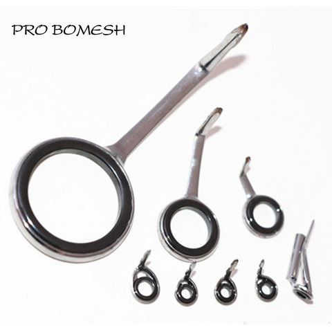 Pro Bomesh 5g 8 pcs/Kit Lumière Spinning Canne À Pêche Guide Ensemble Kit En Acier Inoxydable Anneau SIC Guide DIY Guide De Pêche Tige Accessoire ► Photo 1/1