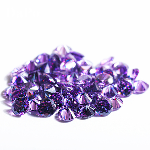 Pierre de zircone cubique violette artificielle 6MM, cristal rond clair, gemmes de conception exquise pour bijoux pour femmes, strass d'art 10 pièces ► Photo 1/5