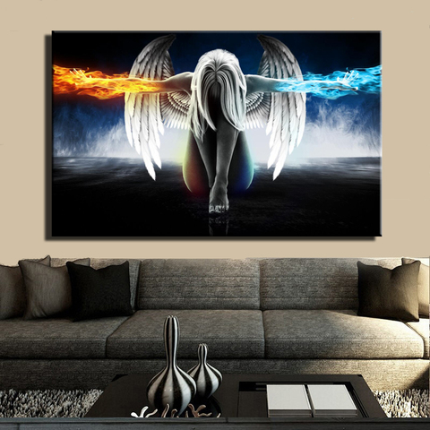 Affiche d'ailes d'ange de fille, image murale numérique imprimée sans cadre, pour décoration de maison ► Photo 1/6
