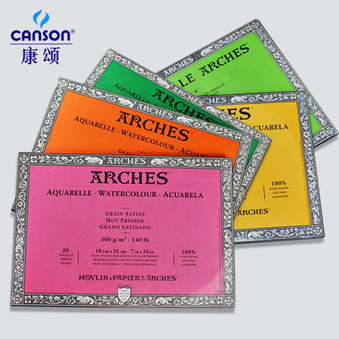 ARCHES Canson 100% coton aquarelle carnet de croquis 18*26cm 300 g/m² eau couleur dessin papier livre étudiant papier Art fournitures ► Photo 1/2