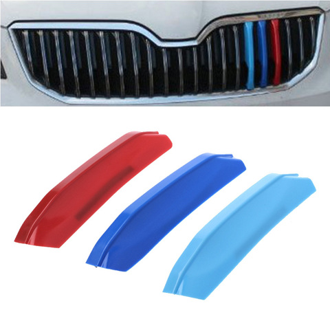 Voiture-style 3 pièces/ensemble 3D voiture avant Grilles garniture Sport bandes couverture pour Skoda Octavia A7 2015-2017dropshipping ► Photo 1/6