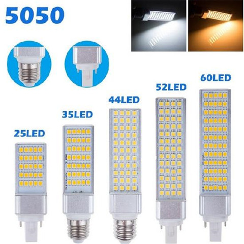 Ampoule LED épis de maïs, 5W 7W 9W 11W 13W E27 G24, lampe LED SMD 5050, projecteur 180 degrés, prise horizontale AC85-265V ► Photo 1/6