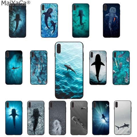 MaiYaCa océan baleine requin natation couverture de téléphone de luxe pour Apple iphone 11 pro 8 7 66S Plus X XS MAX 5S SE XR cas ► Photo 1/6