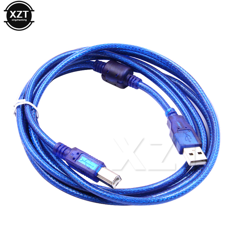 Câble d'imprimante bleu Transparent USB 2.0 haute vitesse Type A mâle à Type B mâle double blindage pour 0.3 m, 1.5 m, 3 m, 5 m ► Photo 1/6