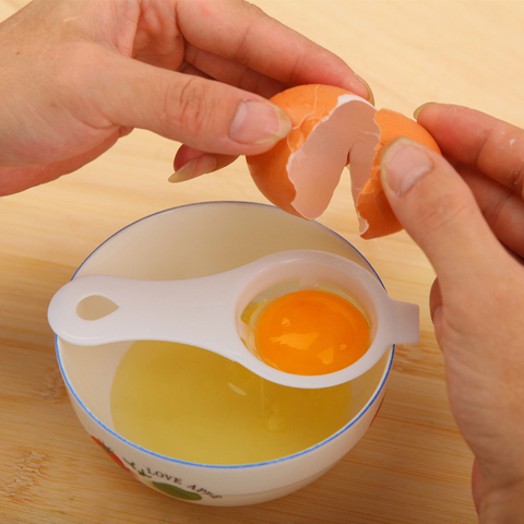 Séparateur d'œufs en silicone | Séparateur d'œufs blanc et jaune avec support en silicone, séparateur d'œufs à aspiration, outil de cuisson, outil de cuisson aux œufs ► Photo 1/6