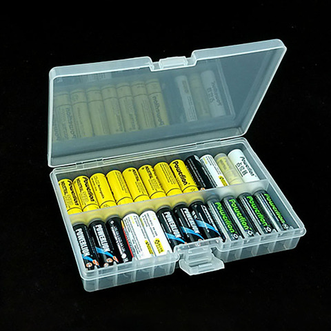 Support de piles de taille AA, étui en plastique Portable, boîte de rangement pour piles rechargeables, couvercle complet ► Photo 1/6