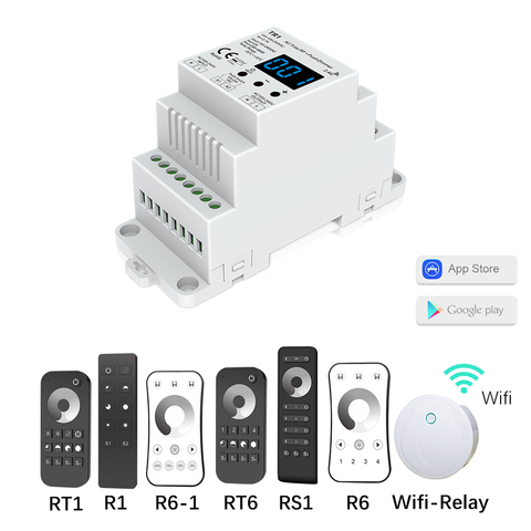 Variateur de lumière LED 220V 230V 110V AC Triac, sans fil, Wifi RF, interrupteur à intensité réglable avec télécommande 2.4G, DIN Rail lampe à LED, ampoule ► Photo 1/6