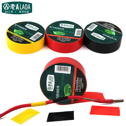 LAOA-ruban adhésif électrique avec isolation colorée, 18mm * 9m, rouge et jaune ► Photo 1/6