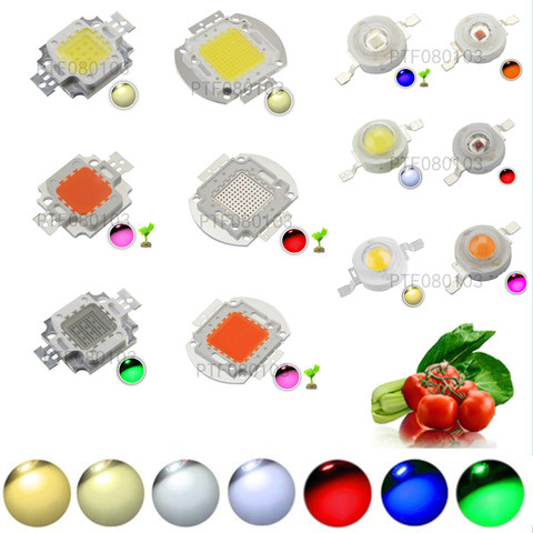 Puce LED haute puissance 1W 3W 5W 10W 20W 30W 50W 100 W SMD, perle blanche RGB UV, spectre complet de croissance 1 3 5 10 20 30 50 100 W ► Photo 1/4