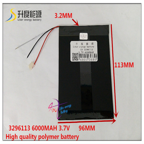 Batterie lithium-ion 3.7 polymère, 6000 V, 3296113 mAH, pour tablette, téléphone portable, E-BOOK, power bank ► Photo 1/1