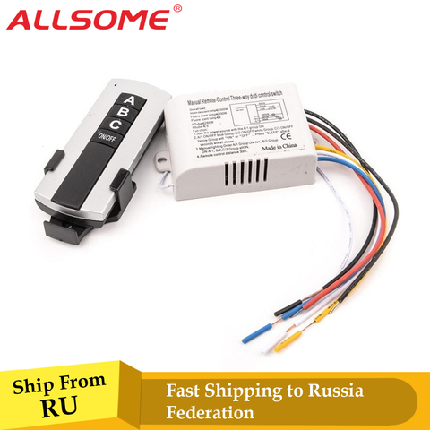 Allsome-interrupteur numérique RF | Port à 3 voies, sans fil, émetteur récepteur pour lampe lumineuse 220V HT034 + ► Photo 1/6