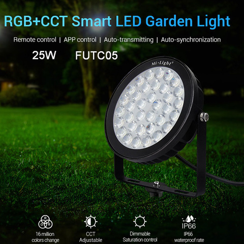 Lampe de pelouse MiBOXER, étanche, 25W, RGB + CCT led, FUTC05 IP66, compatible lampe de jardin LED, avec télécommande FUT089 B8 fus 092, nouveau modèle ► Photo 1/3