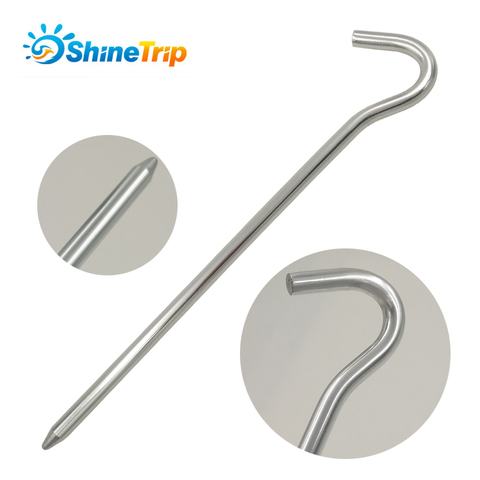 ShineTrip – piquets de tente en aluminium, piquet de tente rond en alliage d'argent, clous d'extérieur de 18cm, 10 pièces/lot ► Photo 1/6