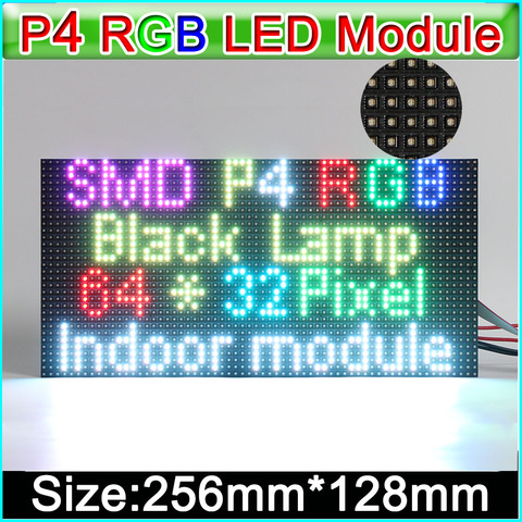 P4 D'intérieur LED Affiche Module 64*32 Pixels, couleur PANNEAUX DE LED SMD RVB P4 PANNEAU D'ÉCRAN LED LED Matrice 256mm * 128mm ► Photo 1/4