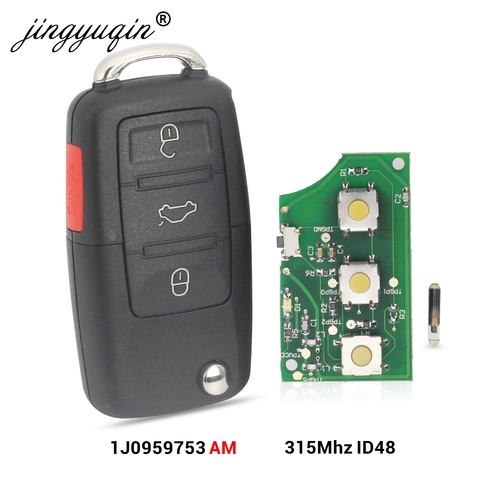 Jingyuqin-clé télécommande pour voiture VW Beetle, Passat, Jetta, 315Mhz, ID48, 1J0, 959, 753 AM, 5FA008399-30, 2000-2006, 1J0959753AM ► Photo 1/4