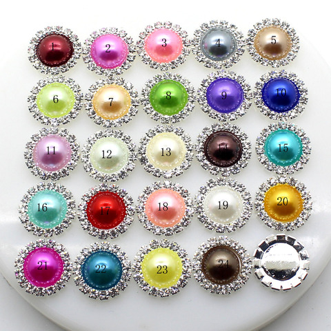 ZMASEY – boutons de mariage en diamant, perles de 15mm, 10 pièces/lot, strass, bouton décoratif, accessoires pour cheveux, DIY ► Photo 1/6