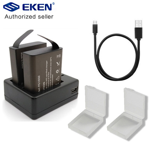 Originale EKEN PG1050 Batterie et Chargeur Double USB Pour SJCAM SJ4000 sj5000 sj6000 sj9000 H9 H9R H8R H5s H6s SOOCOO C30 C50 F68 ► Photo 1/5