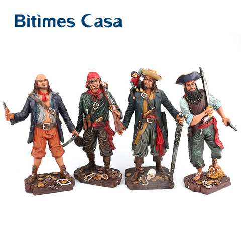 Bitimes-Statue de Pirates des caraïbes, Figurine en résine, Figurine de Bar et style méditerranéen, artisanale, décoration pour la maison ► Photo 1/6